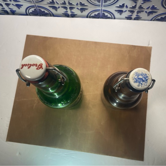 Grolsch Beer Bottle Green/brown Embossed Porcelain Swing Top Vintage Empty - Picture 2 of 16